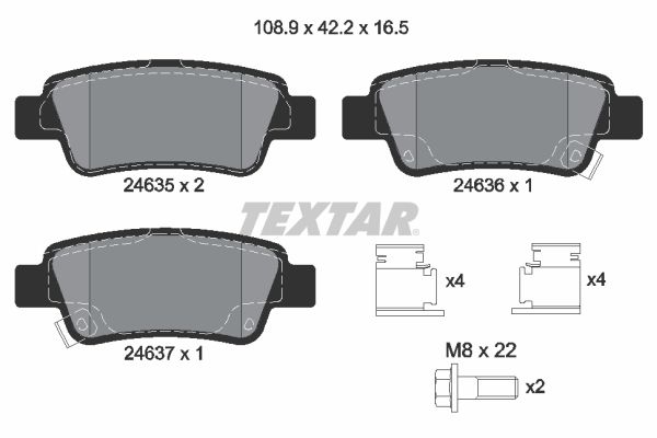 TEXTAR 2463501 Brake Pad Set, disc brake
