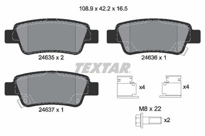 Brake Pad Set, disc brake TEXTAR 2463501