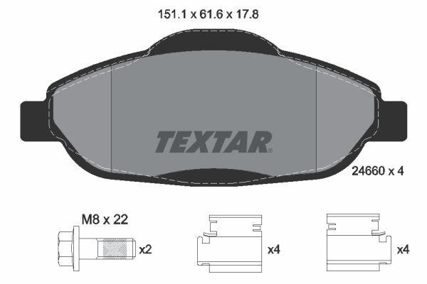 TEXTAR 2466001 Brake Pad Set, disc brake