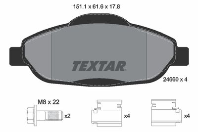 Brake Pad Set, disc brake TEXTAR 2466001