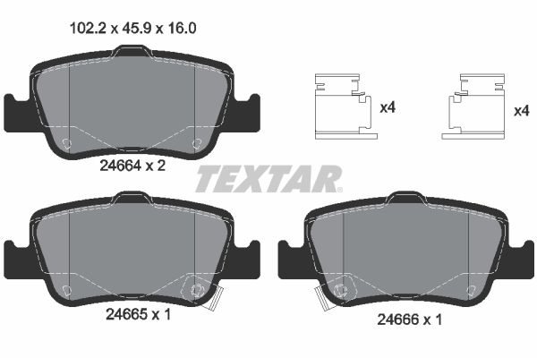 TEXTAR 2466401 Brake Pad Set, disc brake