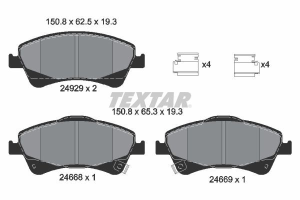 TEXTAR 2466801 Brake Pad Set, disc brake