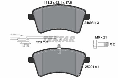 Brake Pad Set, disc brake TEXTAR 2469306