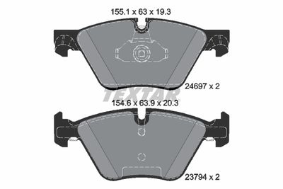 Brake Pad Set, disc brake TEXTAR 2469781