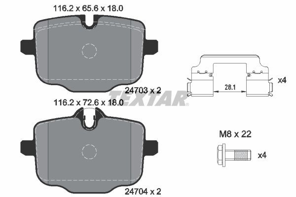 TEXTAR 2470301 Brake Pad Set, disc brake