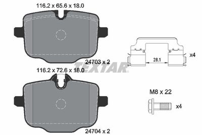 Brake Pad Set, disc brake TEXTAR 2470301