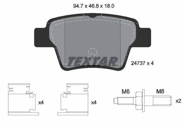 TEXTAR 2473701 Brake Pad Set, disc brake