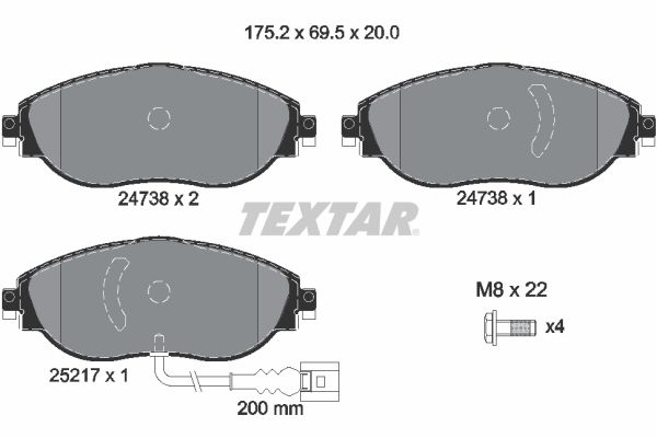 TEXTAR 2473803 Brake Pad Set, disc brake