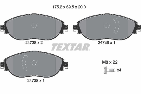 TEXTAR 2473806 Brake Pad Set, disc brake
