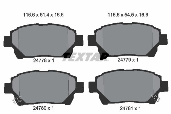 TEXTAR 2477801 Brake Pad Set, disc brake