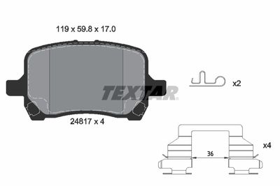 Brake Pad Set, disc brake TEXTAR 2481701