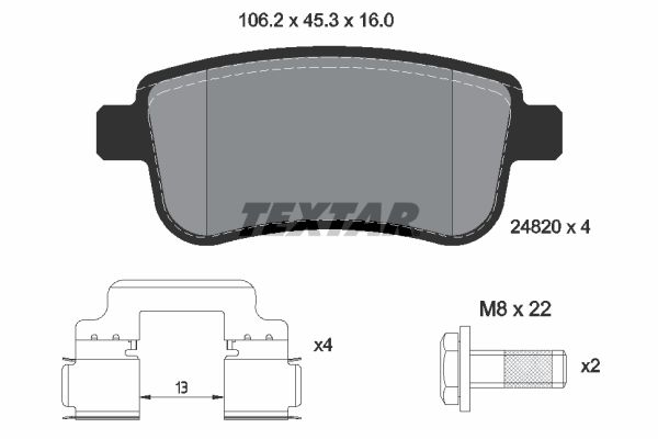 TEXTAR 2482001 Brake Pad Set, disc brake