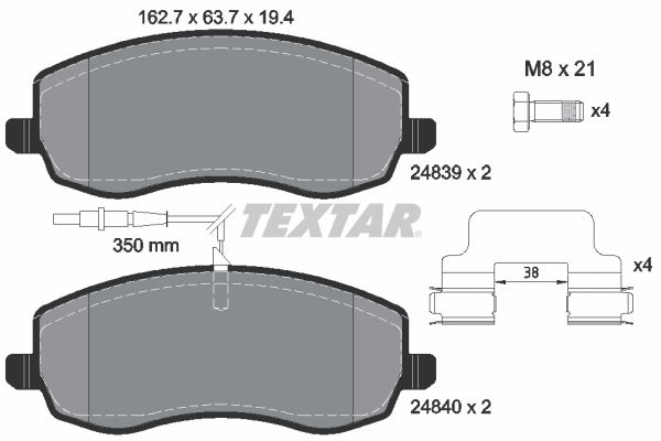 TEXTAR 2483901 Brake Pad Set, disc brake