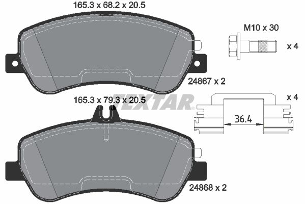 TEXTAR 2486781 Brake Pad Set, disc brake