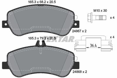 Brake Pad Set, disc brake TEXTAR 2486781