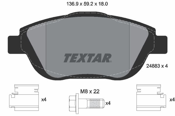 TEXTAR 2488301 Brake Pad Set, disc brake