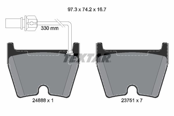 TEXTAR 2488801 Brake Pad Set, disc brake