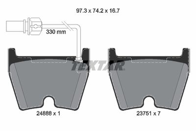 Brake Pad Set, disc brake TEXTAR 2488801