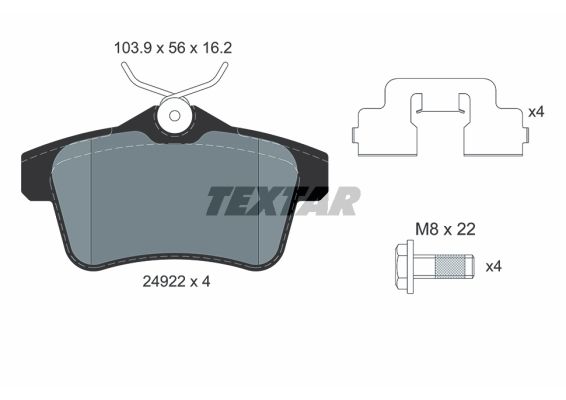 TEXTAR 2492204 Brake Pad Set, disc brake
