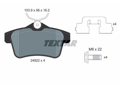 Brake Pad Set, disc brake TEXTAR 2492204