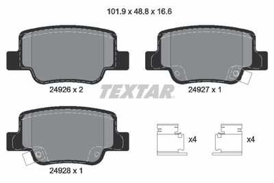 Brake Pad Set, disc brake TEXTAR 2492601