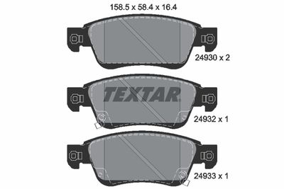 Brake Pad Set, disc brake TEXTAR 2493001