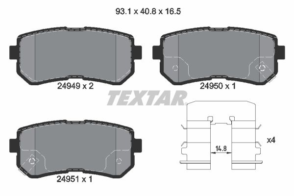 TEXTAR 2494901 Brake Pad Set, disc brake
