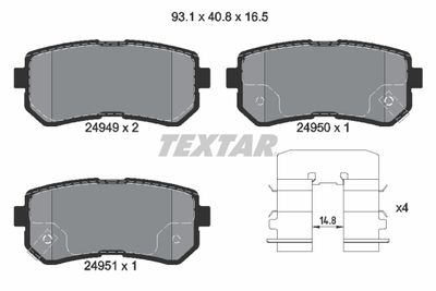 Brake Pad Set, disc brake TEXTAR 2494901