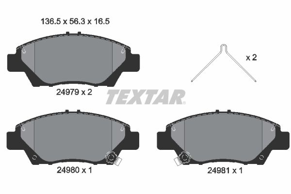 TEXTAR 2497901 Brake Pad Set, disc brake
