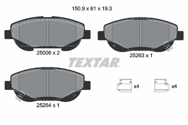 TEXTAR 2500601 Brake Pad Set, disc brake