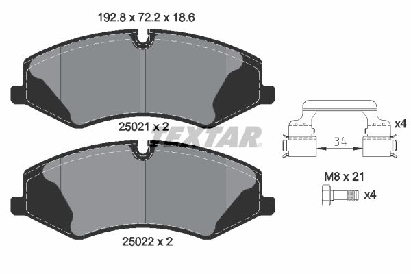 TEXTAR 2502101 Brake Pad Set, disc brake