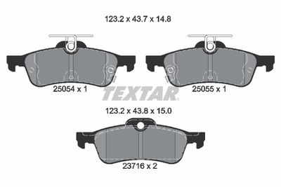 Brake Pad Set, disc brake TEXTAR 2505401