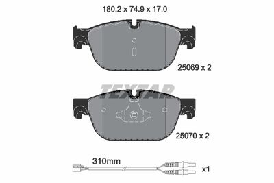 Brake Pad Set, disc brake TEXTAR 2506901