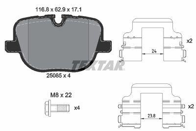 Brake Pad Set, disc brake TEXTAR 2508501