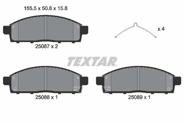 TEXTAR 2508703 Brake Pad Set, disc brake