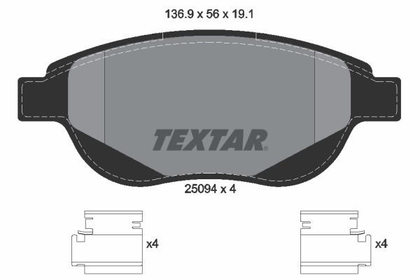 TEXTAR 2509401 Brake Pad Set, disc brake