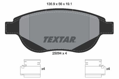 Brake Pad Set, disc brake TEXTAR 2509401