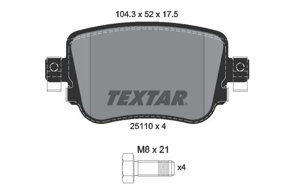 TEXTAR 2511001 Brake Pad Set, disc brake