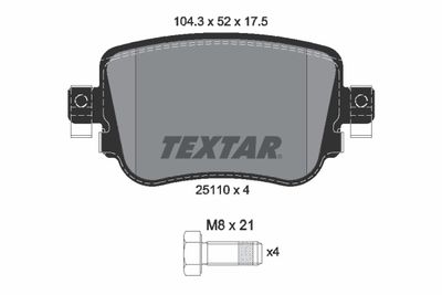 Brake Pad Set, disc brake TEXTAR 2511001