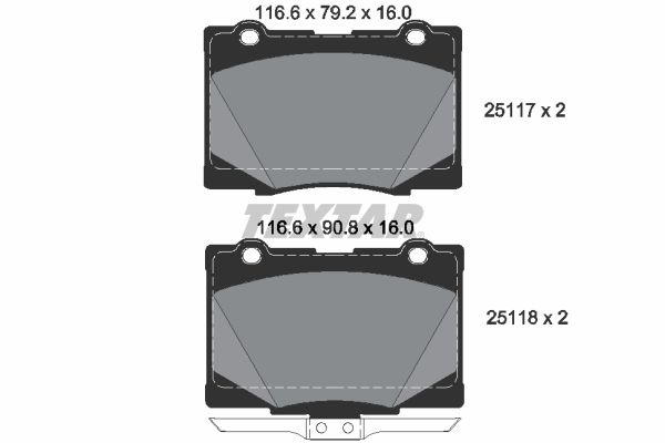 TEXTAR 2511701 Brake Pad Set, disc brake