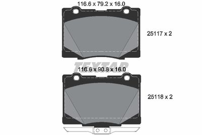 Brake Pad Set, disc brake TEXTAR 2511701