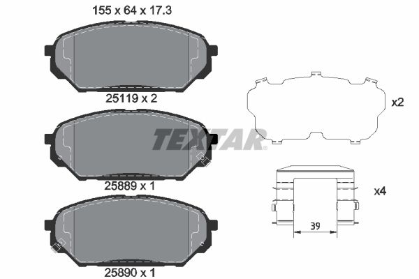 TEXTAR 2511901 Brake Pad Set, disc brake