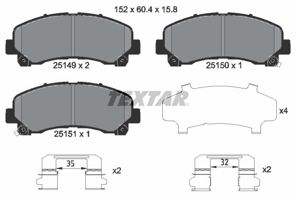 TEXTAR 2514901 Brake Pad Set, disc brake