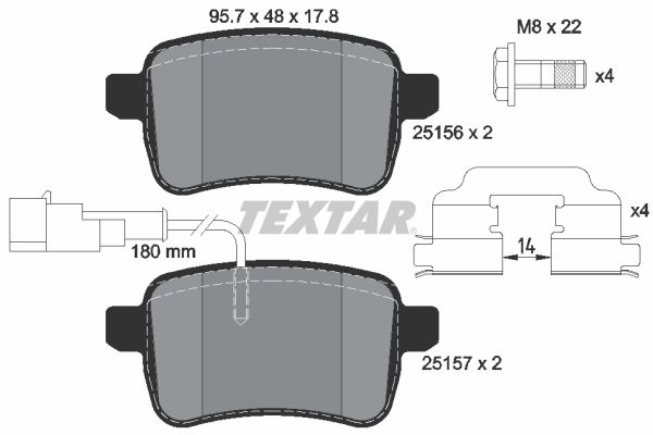 TEXTAR 2515601 Brake Pad Set, disc brake