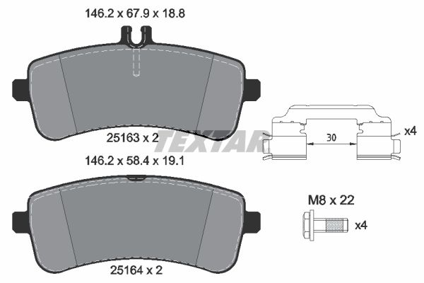 TEXTAR 2516302 Brake Pad Set, disc brake