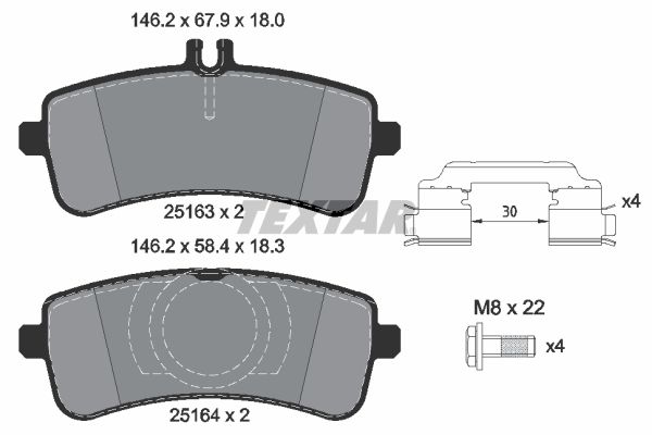 TEXTAR 2516305 Brake Pad Set, disc brake