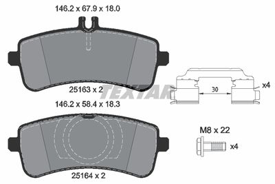 Brake Pad Set, disc brake TEXTAR 2516305