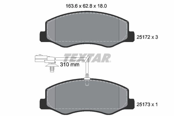 TEXTAR 2517201 Brake Pad Set, disc brake