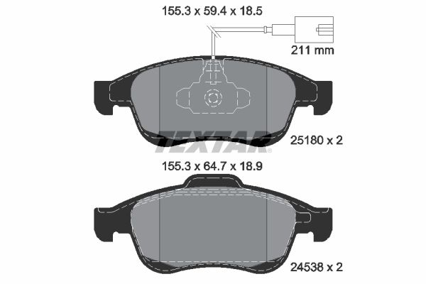 TEXTAR 2518001 Brake Pad Set, disc brake