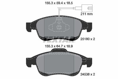 Brake Pad Set, disc brake TEXTAR 2518001